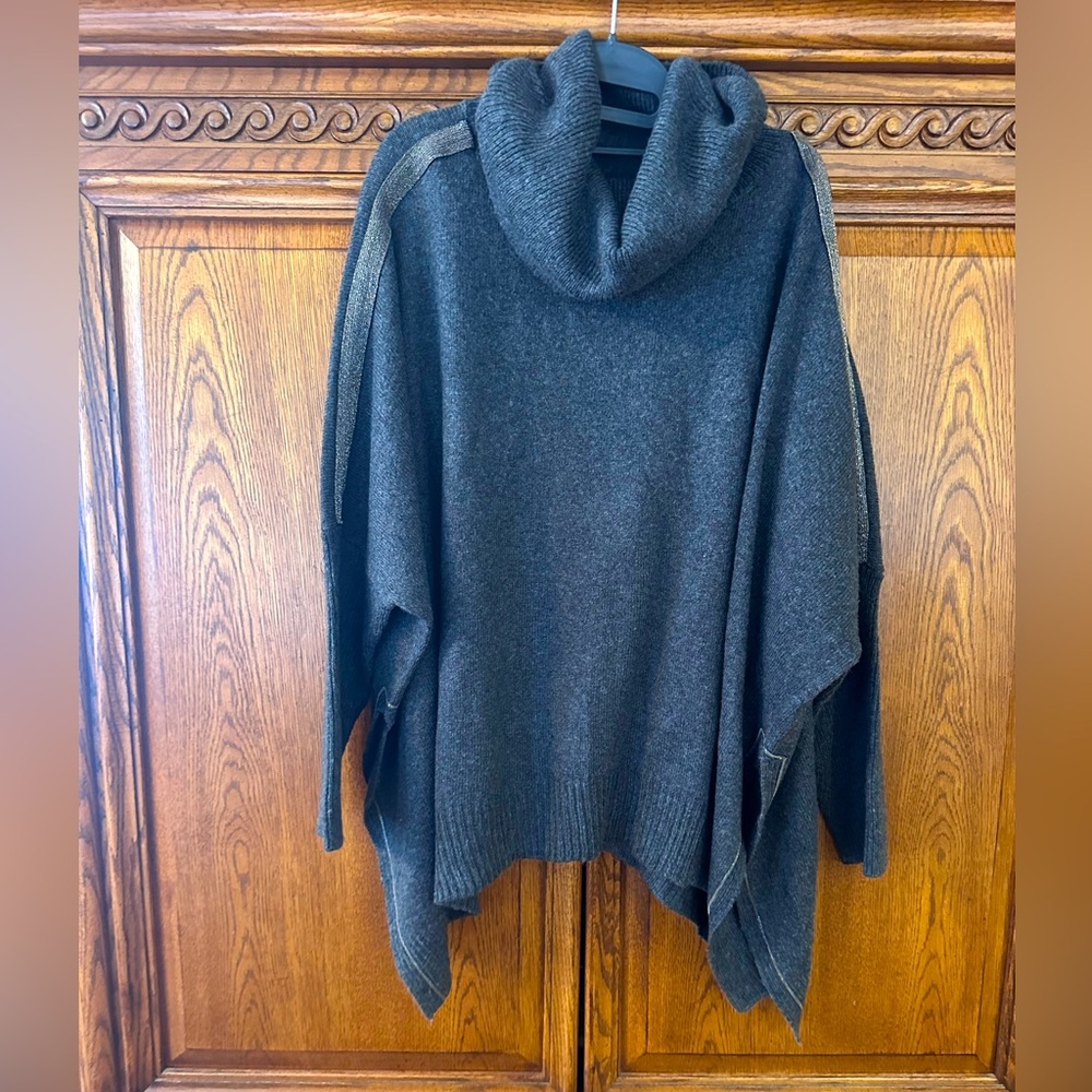 Chico’s Ball Chain Knit Poncho L/XL